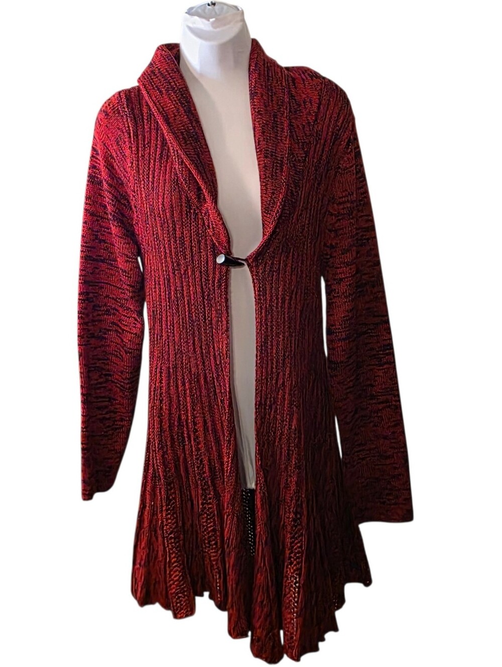 TINT AND SHADOW Red Black Duster Cardigan